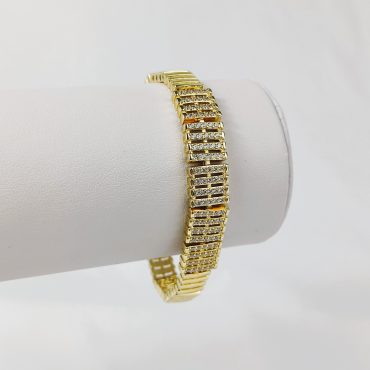 Brățară placată cu aur model modern cu pietre zircon