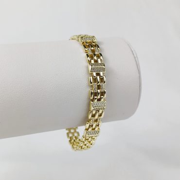 Brățară placată cu aur model modern cu pietre zircon
